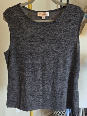 Jorge Perez Charcoal Gray Sleeveless Knit Tank